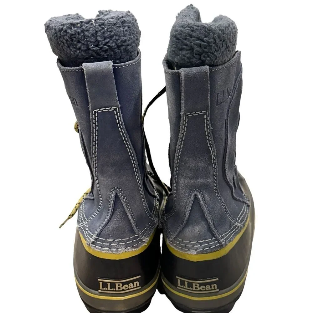 L.L. Bean Kids Gray Lace Up Fleece Lined Winter Snow Boots. Big Kids 6.